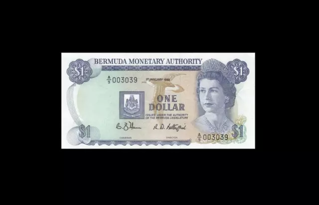 1988 BRITISH COLONY BERMUDA QEII $1 "A" **003039** (( aUNC ))