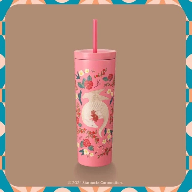 STARBUCKS TUMBLER DRAGON Cold Cup 2024 Year Stainless Steel 16oz Grande