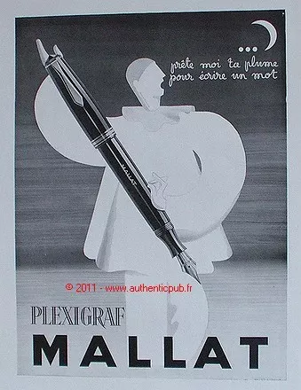 Publicite Originale De 1941 Stylo Plume Mallat Pierrot Prete Plume French Pen Ad