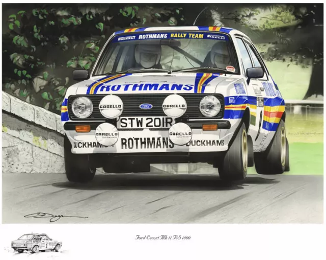 Rothmans Ford Escort Mk2 Rs1800 Malcolm Wilson Sutton New Painting Print Art