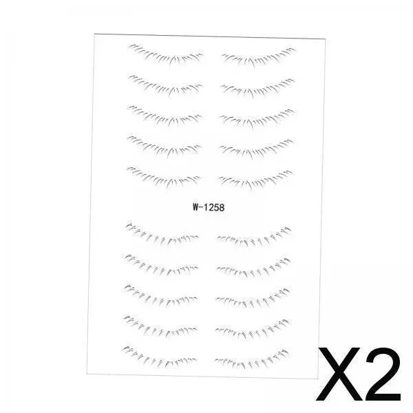 2X Autocollants De Cils Inférieurs, Modèle De Cils, Outil Pour