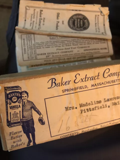 Bakers Extract Company c1920s Merchandise Box And Coupon Book, Ephemera