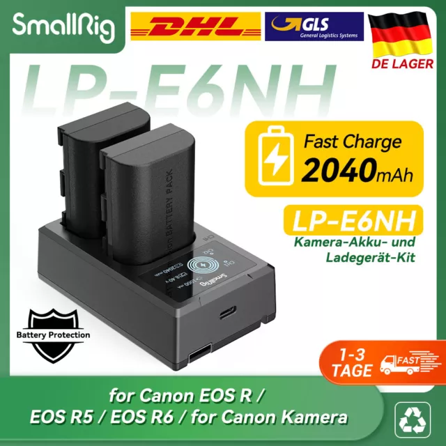 SmallRig LP-E6NH Battery+LCD Charger for Canon EOS 80D,6D,70D.5D Mark III Camera