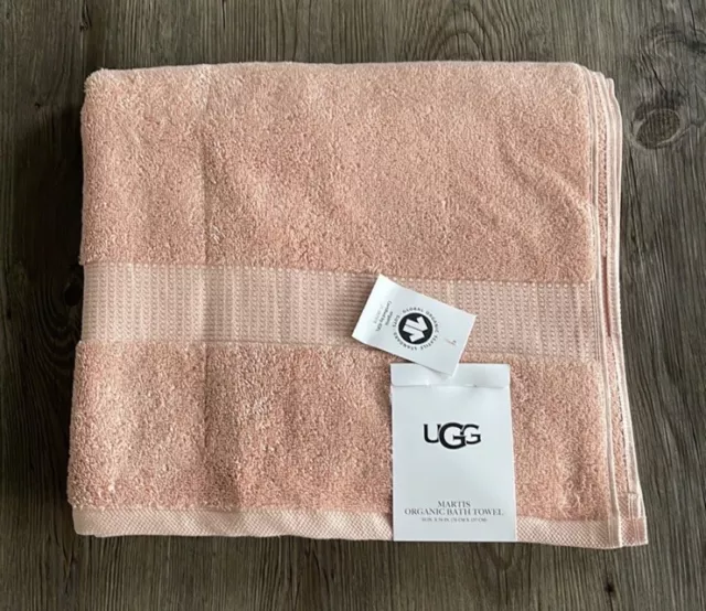 UGG Martis Organic Bath Towel NWT Pearl Blue