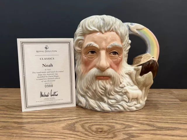 Royal Doulton 'Noah' Large Character Jug D7165 2001 Ltd. To 1,000 - *Rare!*