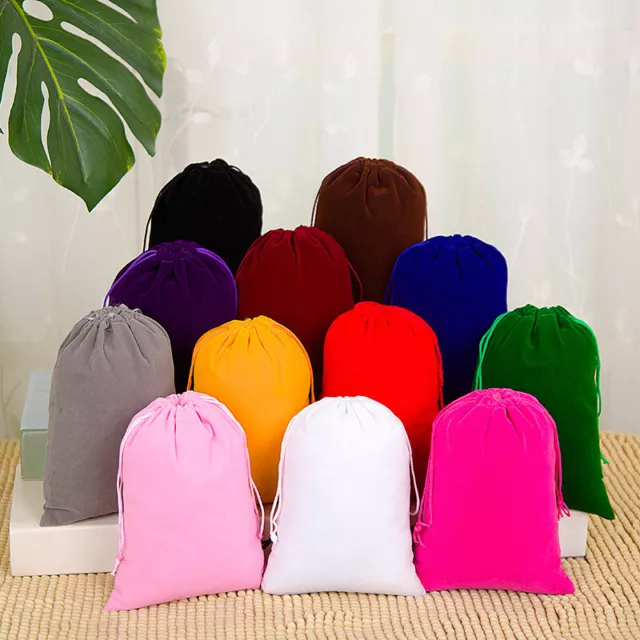 10 50pcs Premium Velvet Drawstring Bags for Wedding Jewelry Party Gifts in UK