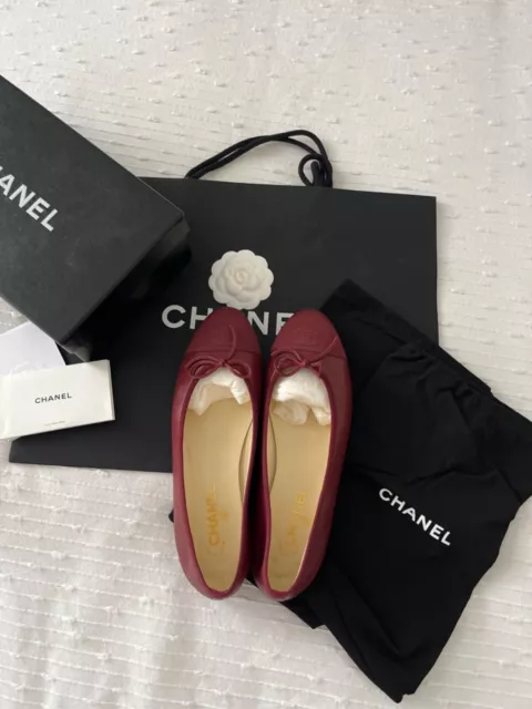 CHANEL BALLET FLATS Burgundy size 42 $860.00 - PicClick AU