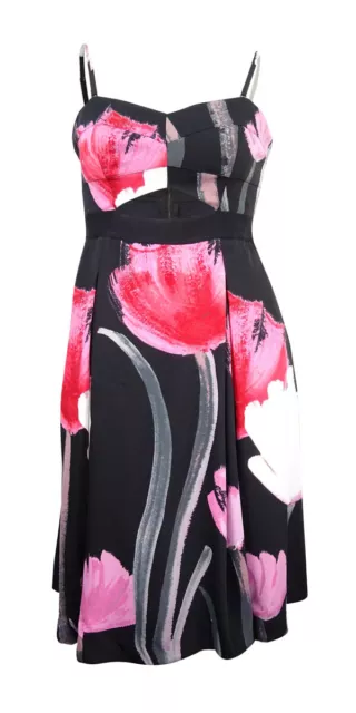 RACHEL Rachel Roy Women's Strapless Floral-Print A-Line Dress (0, Black Combo)