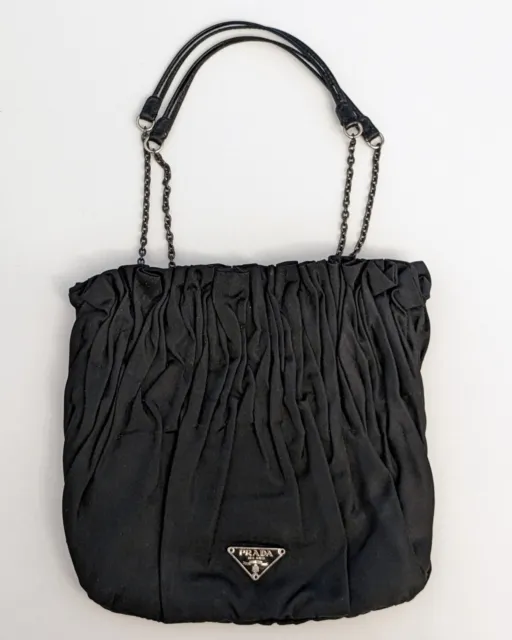VINTAGE BLACK PRADA Milano Handbag DAL 1913 WITH ORIGINAL AUTHENTICITY CARD  VGC £395.00 - PicClick UK