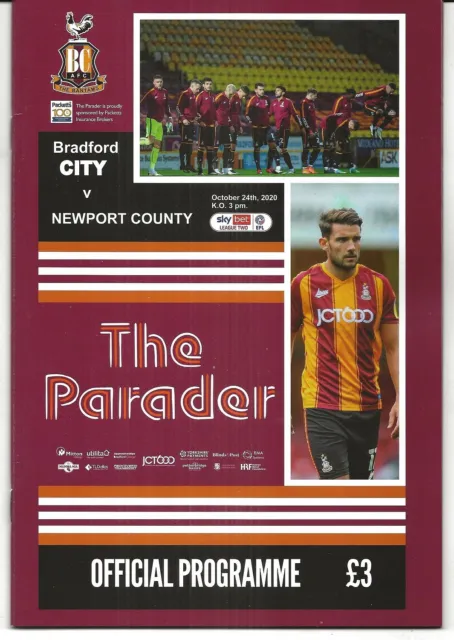 Football Programme>BRADFORD CITY v NEWPORT COUNTY Oct 2020