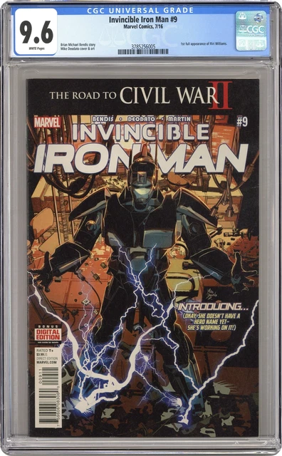 Invincible Iron Man #9A Deodato CGC 9.6 2016 3785256005 1st Riri Williams