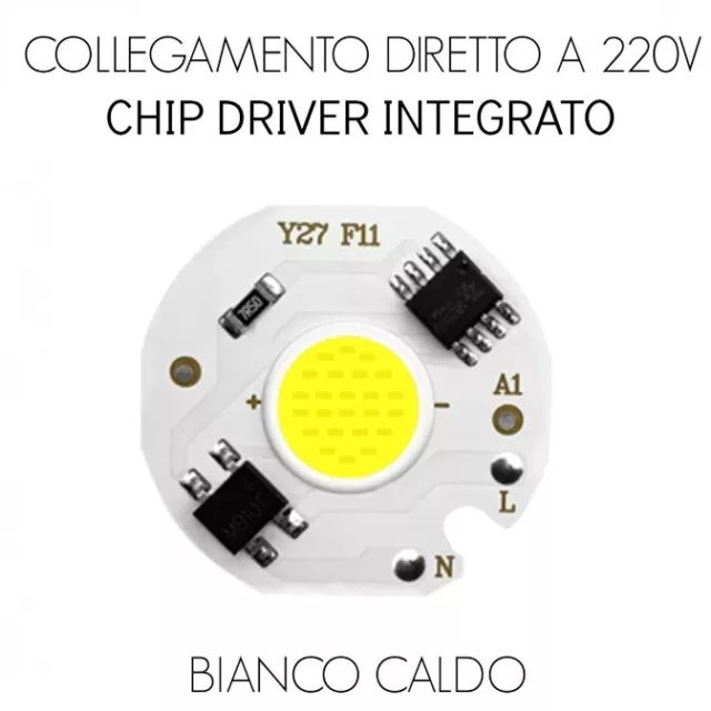 LED CHIP Smart IC CON DRIVER 220V INTEGRATO 30W/50W/70W/100W RICAMBIO FARO  A LED
