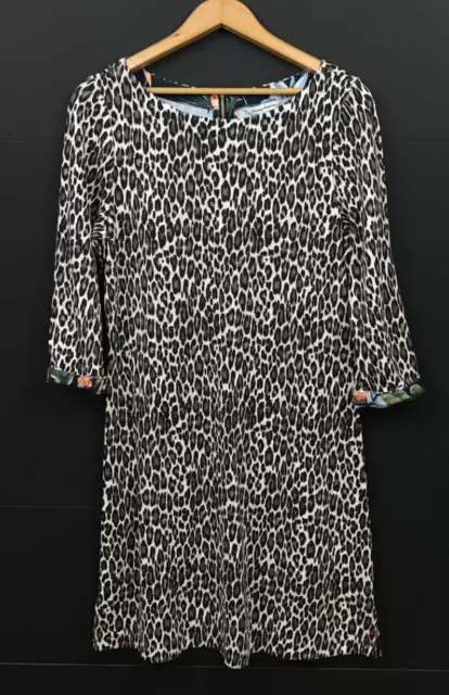 NEW Tommy Bahama Darcy Cat's Meow Dress 3/4 Sleeve Leopard Print Shift Size M