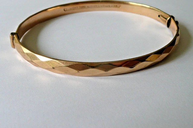 9ct GOLD L.W & G METAL BRONZE CORE LAGARMIC  BANGLE/BRACELET 19.0g WEAR OR SCRAP