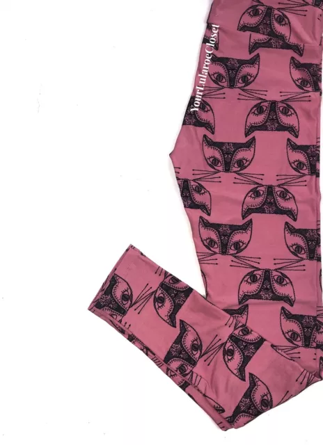 Lularoe LEGGINGS Pink Egyptian Cat Print One Size OS NWT NEW