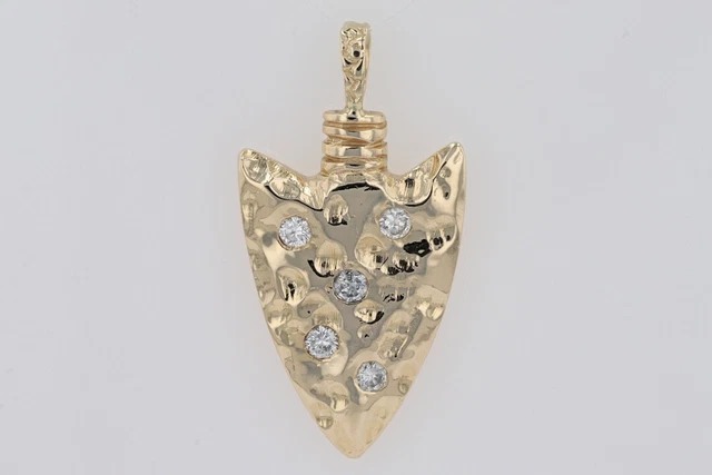 .78ctw Round Cut Diamond Bezel Set Arrowhead Pendant w/o Chain 14k Yellow Gold .78ctw Round Cut Diamond Bezel Set Arrowhead Pendant w/o Chain 14k Yellow Gold