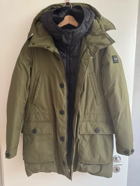 Dekker Parka Jacke Herren Daunen Olive Größe M