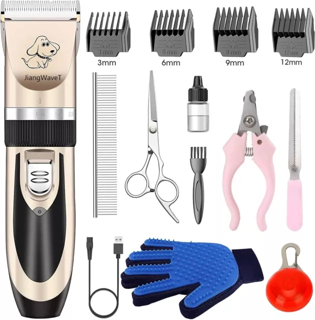 Dog Clippers Professional Cordless Cat Pet Grooming Kit Quiet Hair Trimmer Set