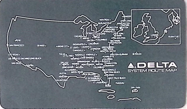 1980 DELTA SYSTEM United States - 1980 Delta System United States Route Map Card.webp