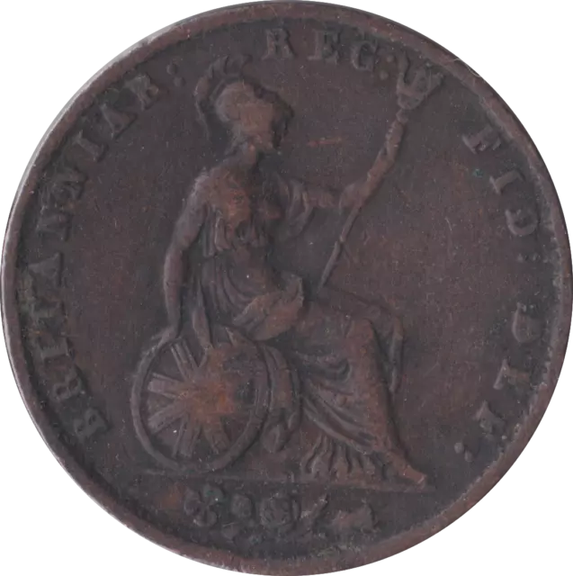 1853 Half - Penny Victoria Bun Head British Coin Fine Grade Halfpenny