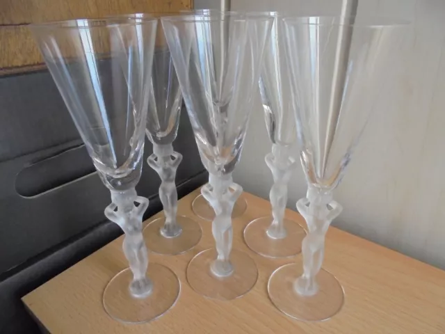 6 flûtes à champagne en cristal royal de champagne pied Vénus