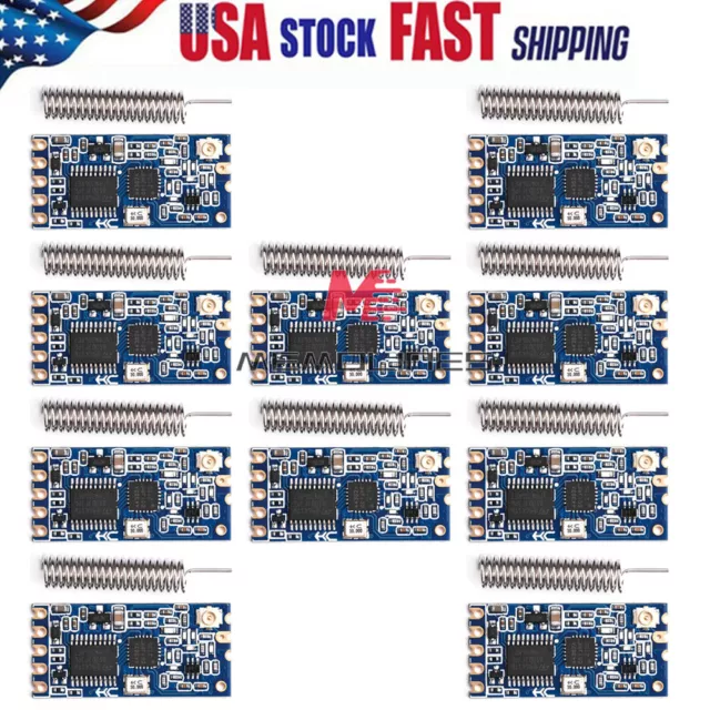 10PCS 433Mhz HC-12 SI4463 Wireless Serial Port Module 1000m Replace Bluetooth US