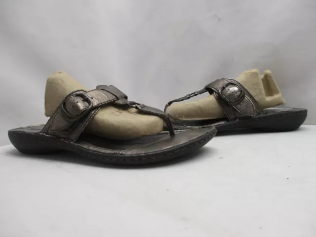 BORN Bronze Leather Slip On Thong Sandals Womens Size 9 M/W Style W51557