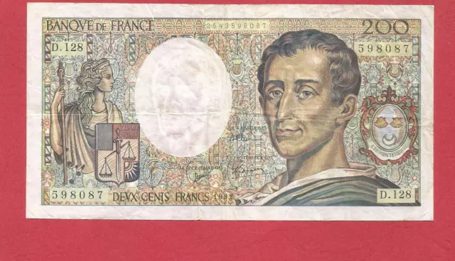 Billet FRANCE : de 200 frs Montesquieu 1992