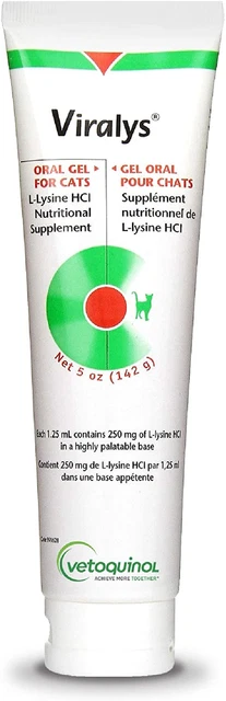 Viralys Gel L-Lysine Supplement for Cats, 5Oz - Cats & Kittens of All Ages - Imm