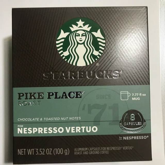 2X STARBUCKS PIKE Place Roast Coffee Nespresso Vertuo 16 Capsules/ 12.