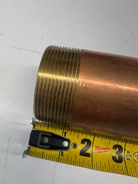 2" x 12" Red Brass Pipe Nipple MNPT Threads Class 150 Sch 40 Approved 4GTH4 NL 2