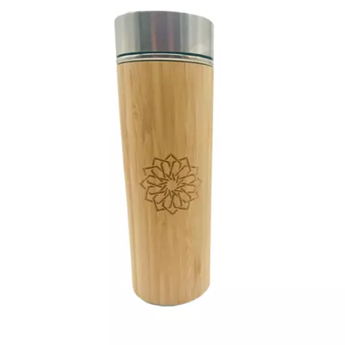 Bamboo Thermos Tumbler with Tea Infuser 16oz capacity