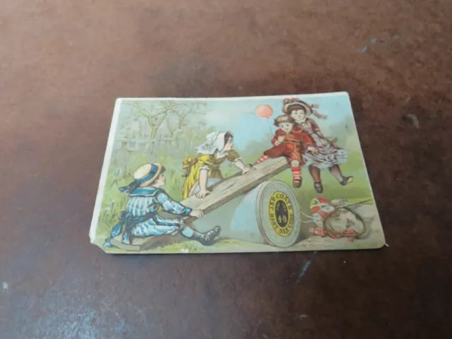 Victorian Trade Cards JP Coats Kids playing Six Cord Sewing Thread Spool Cotton