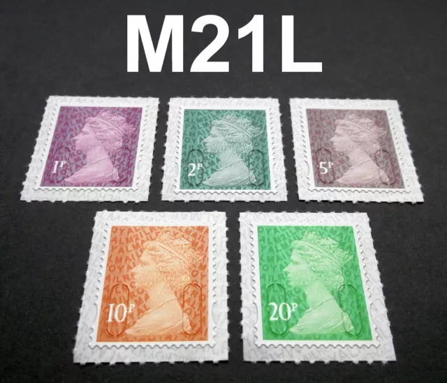 2021 M21L 1p 2p 5p 10p 20p Set of 5v SINGLE STAMPS from Counter Sheets