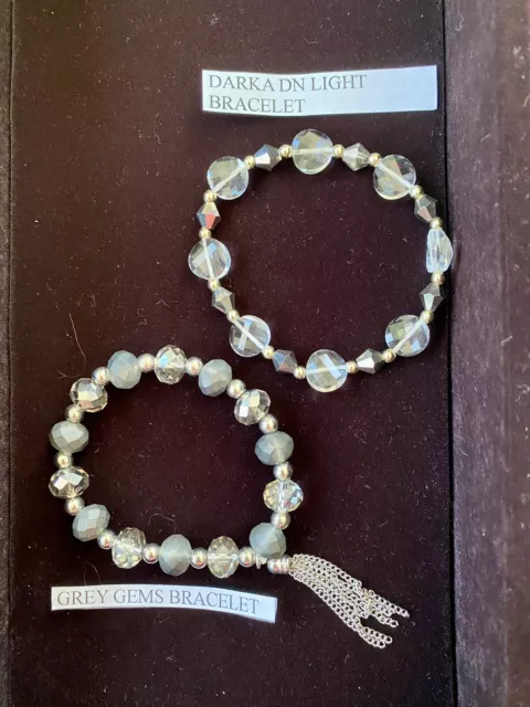 Dark And Light Gems Bracelet Set Vantel Pearls