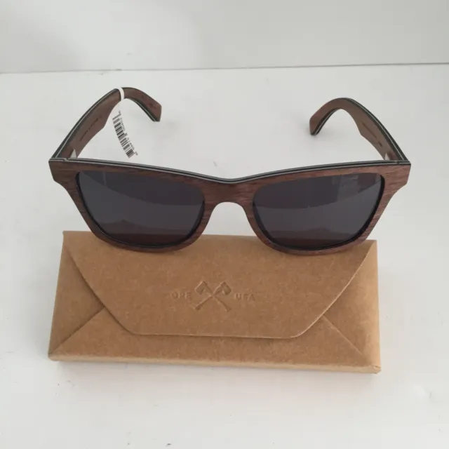 Shwood Unisex Canby Sunglasses w/Case Walnut Frame Grey Polarized Lens 145mm NIB