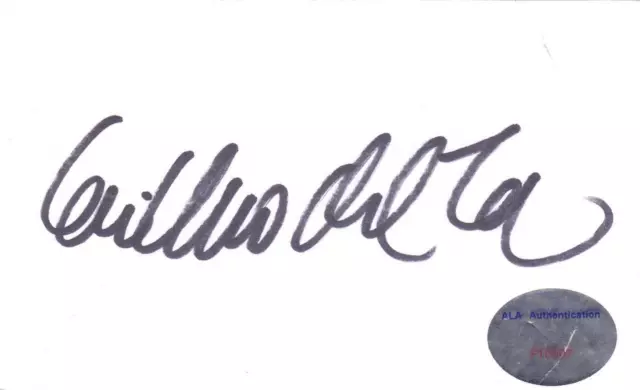 GUILLERMO DEL TORO Signed 3X5 Index Card Actor/Hellboy ALA F10507