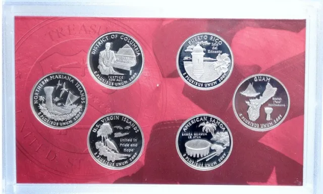 2009 S US Territory DC MARIANA PR GUAM SAMOA Proof Silver 25c 6 Coin SET i114112