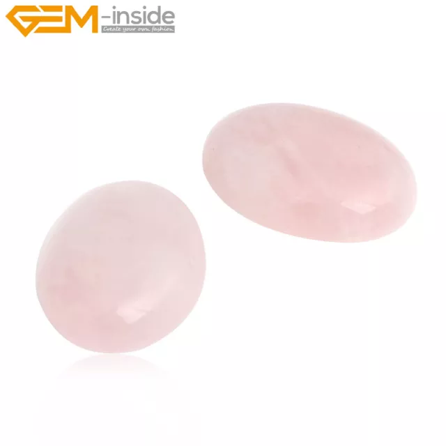 Oval Assorted Size Pink Quartz CAB Cabochon Beads For Jewelry Ring Making 5Pcs