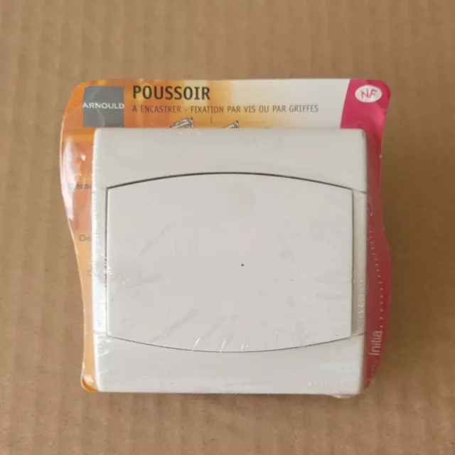 1 Poussoir O+F 6A - INITIA - BLANC - complet prêt à poser - ARNOULD 59010