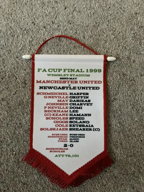 Manchester United V Newcastle United 1999 FA Cup Final Pennant Treble Season