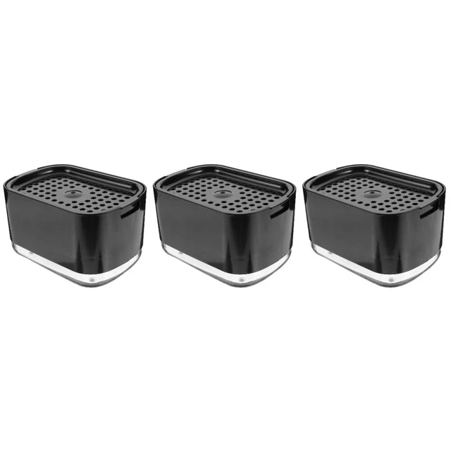 3 piezas Soporte de esponja esponja dispensador de jabón tipo prensado dispensador de jabón