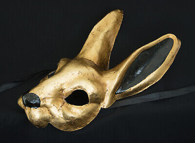 Mask from Venice Rabbit Mixed Paper Mache Golden - Craft 170 3