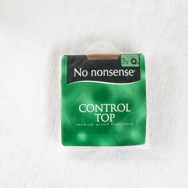 NO NONSENSE CONTROL Top Pantyhose Tan Reinforced Toe 333 Size Q2 Queen