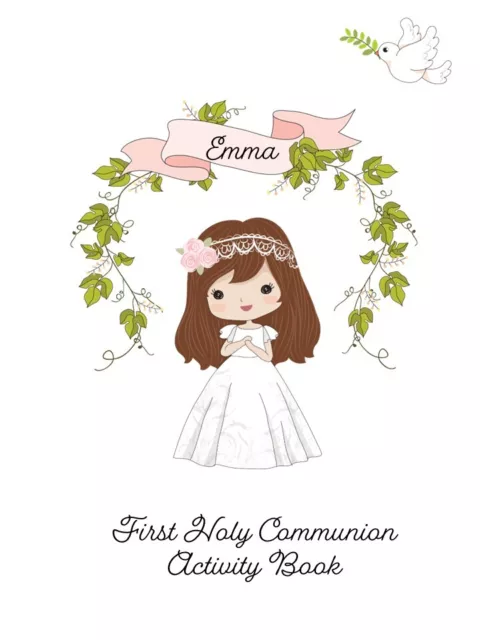 A5 Personalised Girls Children's Holy Communion Colouring Activity Book