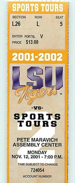 Ticket College Basketball Sports Tours 2001 - 02  11.12 - LSU Tigers