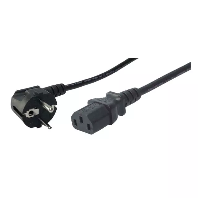 LogiLink 3m Netzkabel Schutzkontaktstecker 90° auf Kaltgerätebuchse IEC C13