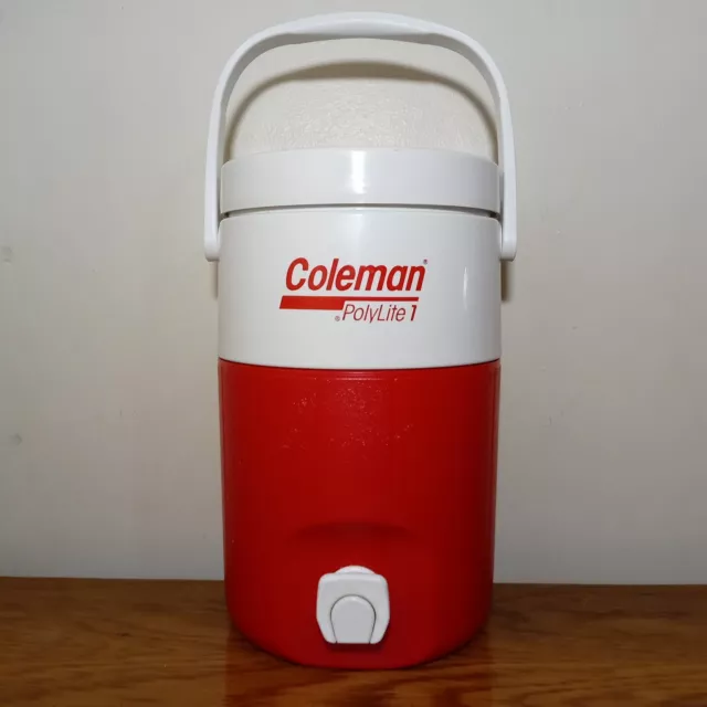 Vintage 1989 Coleman Polylite 1 One Gallon Water Cooler Jug 2 Pour Spouts #5591A