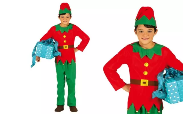 Costume da elfo bambino bambina folletto di babbo natale