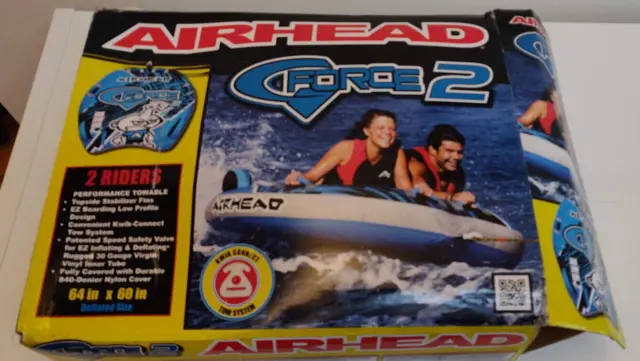 Airhead G Force 2 inflatable 2 rider towable tube blue waterskiing